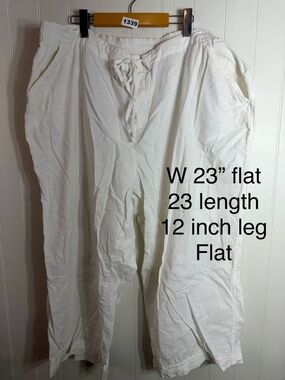 Joe Fresh White Linen Blend Cropped Wide Leg Pants 2X
